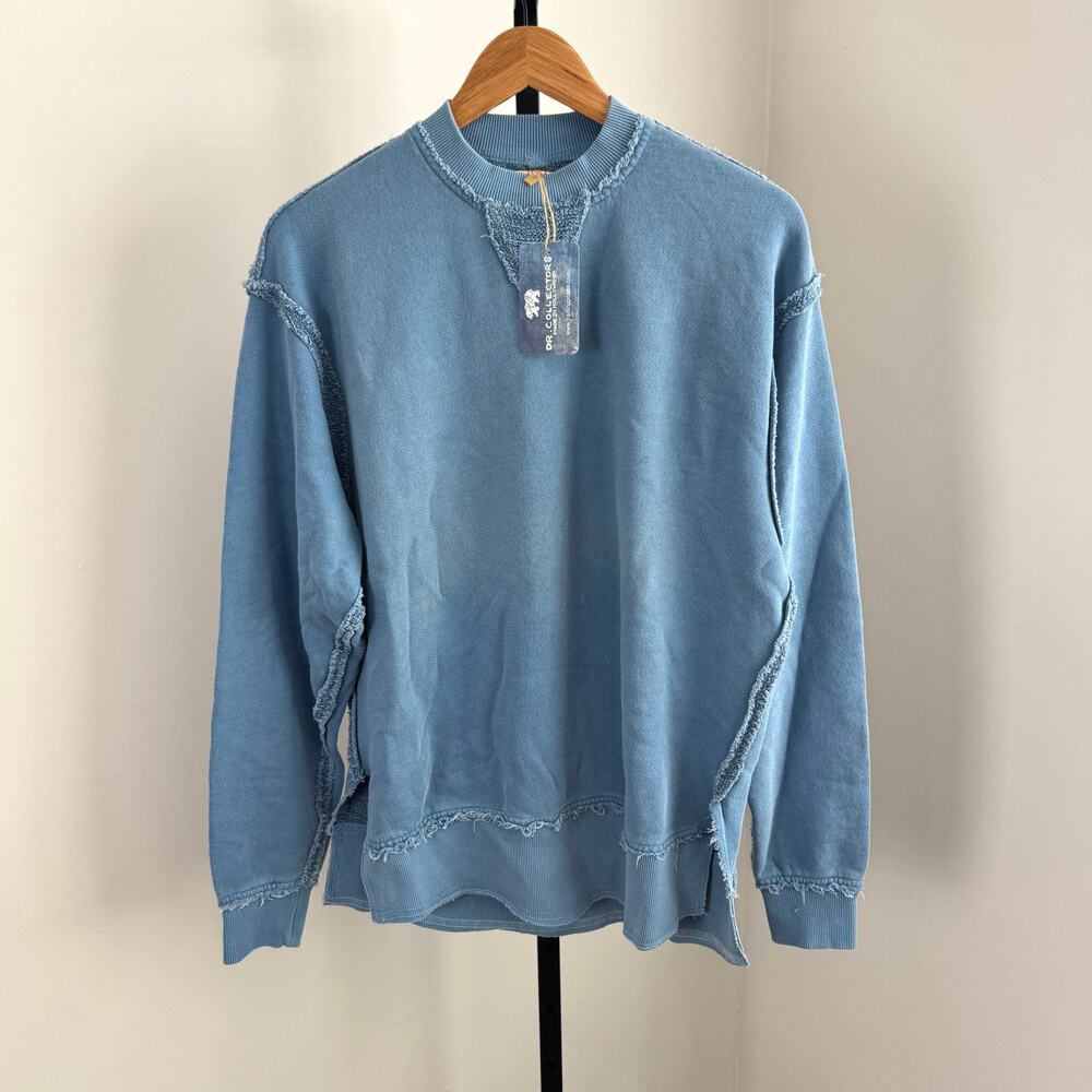 Dr. Collector's Kalifornia French Terry Indigo Blue Sweatshirt Small NEW Crew